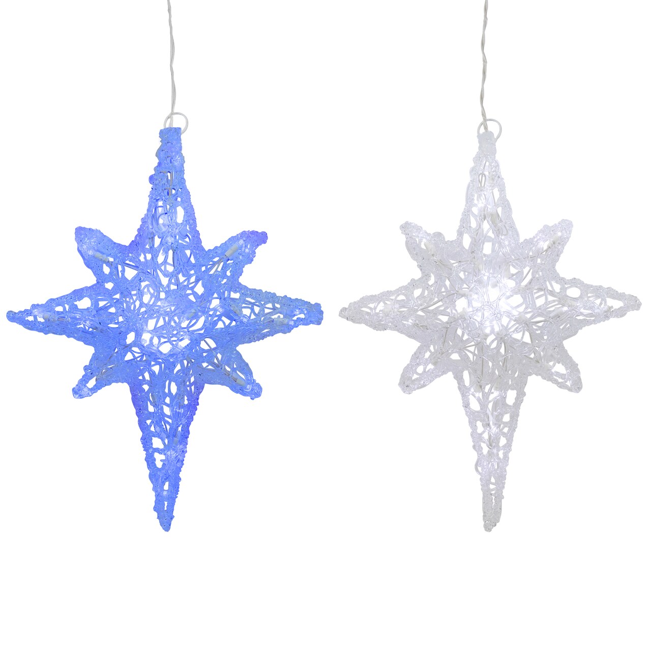 Northlight LED Lighted Color Changing Star of Bethlehem Christmas Decoration - 22" - Blue and White